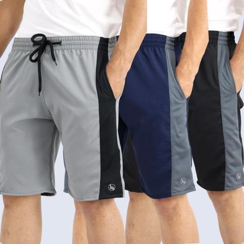 3 Bermuda Esporte Tactel Elastano Short Calção Treino Casual