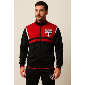 Agasalho São paulo FC Jaqueta e Calça Oficial Licenciado SPR Com Escudo Emblema Logo Bordado