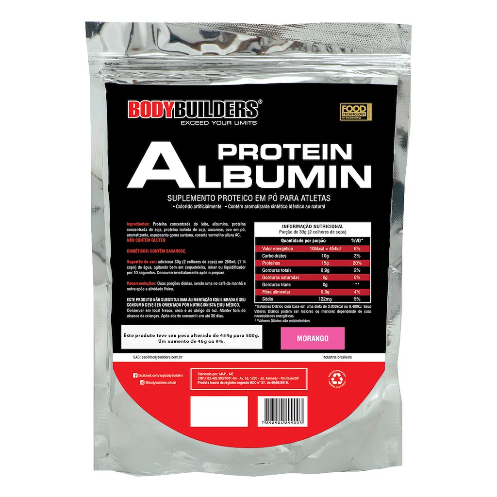 Albumina Protein 500g Refil - Bodybuilders