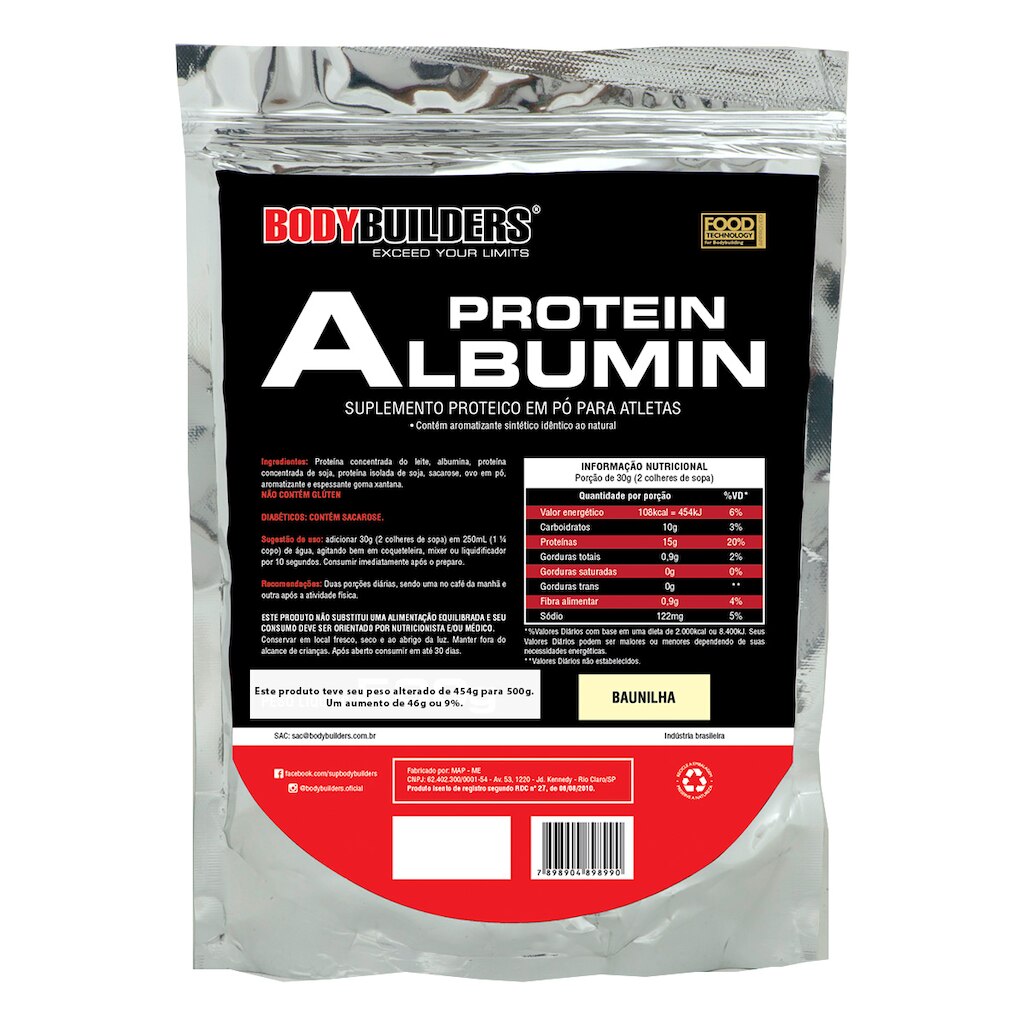 Albumina Protein 500g Refil - Bodybuilders