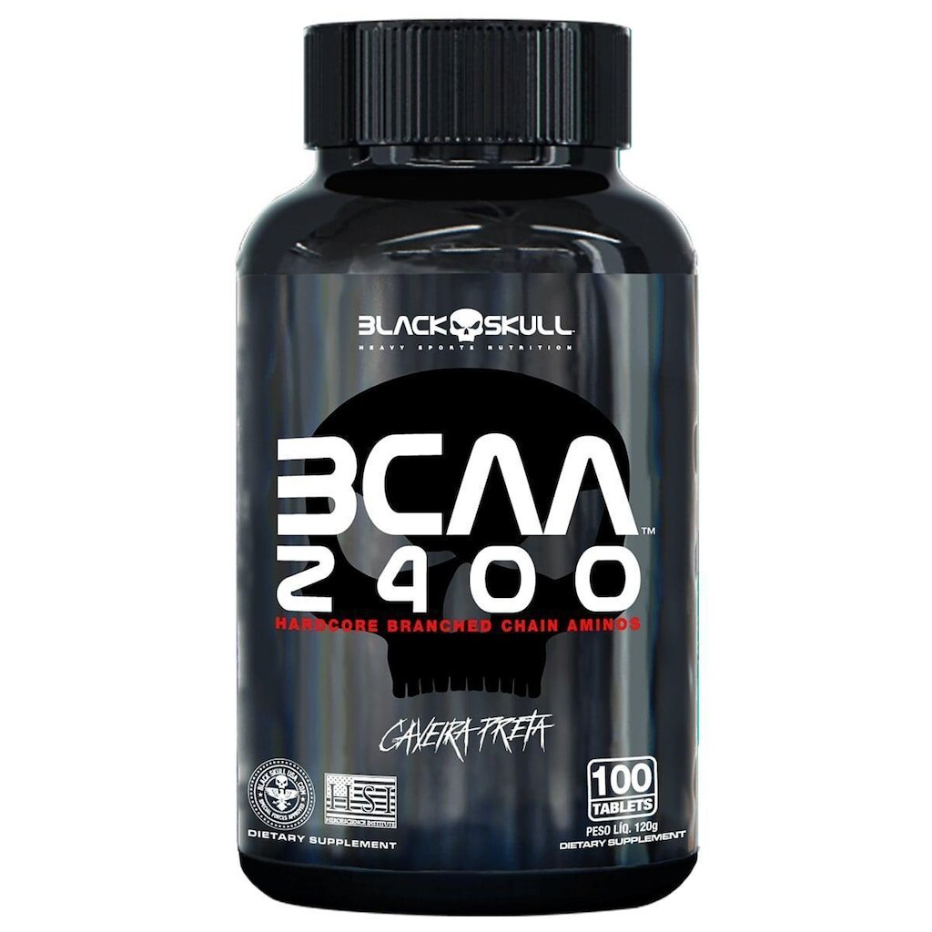 BCAA 2400 - AMINOÁCIDOS - 100 TABLETS CAVEIRA PRETA - BLACK SKULL