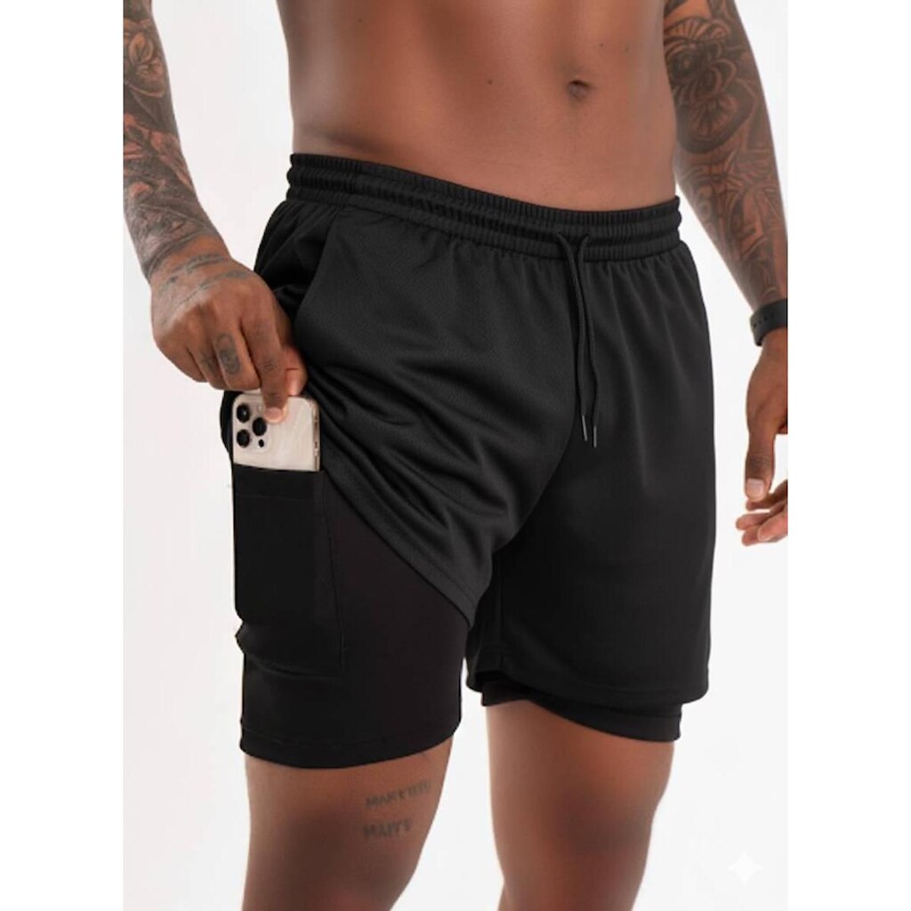 Bermuda Dupla Compressão Masculina Short Fitness Academia