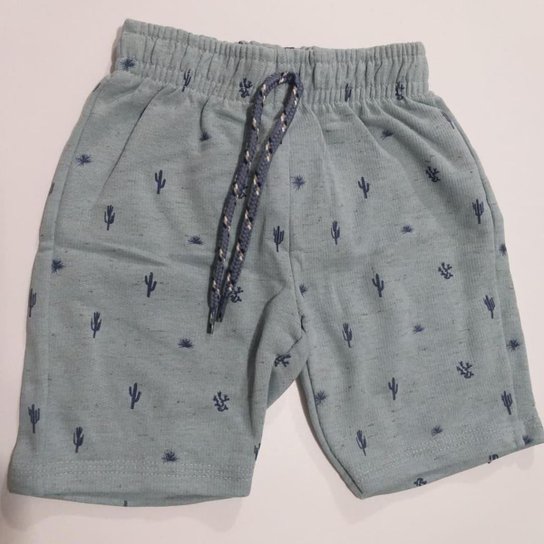 Bermuda Em Moletom Linho Azul Pastel Tam a Biogás