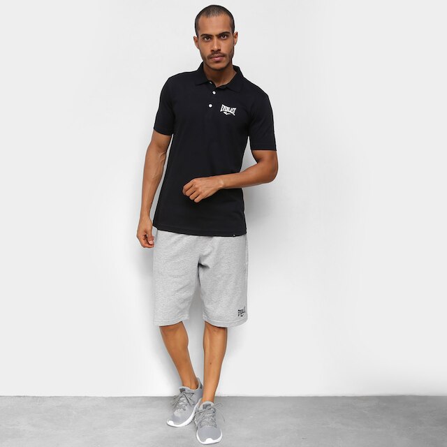Bermuda Everlast Moletom Logo Masculina