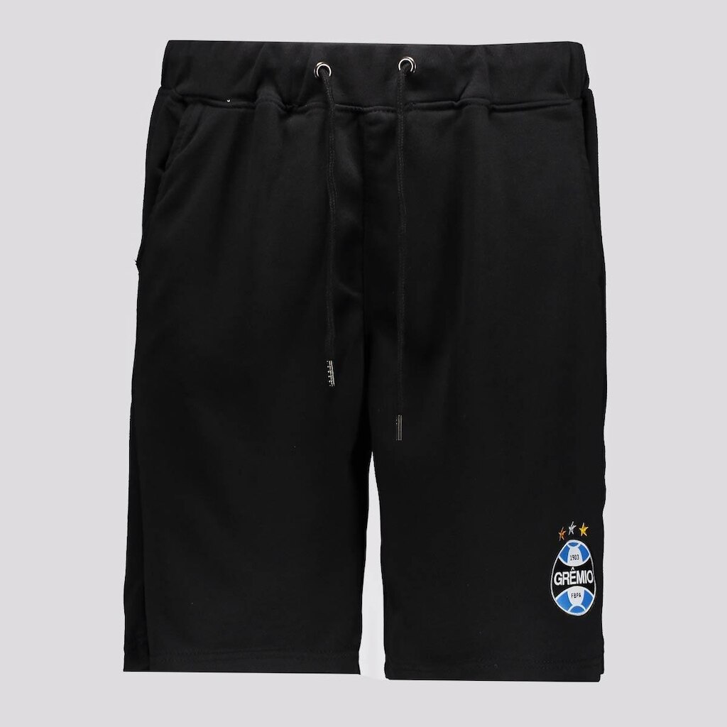Bermuda Grêmio Moletom Escudo Preta