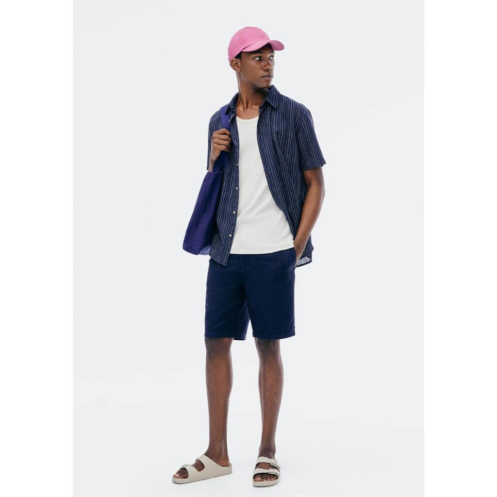 Bermuda Hering Reta Texturizada Com Linho Masculina