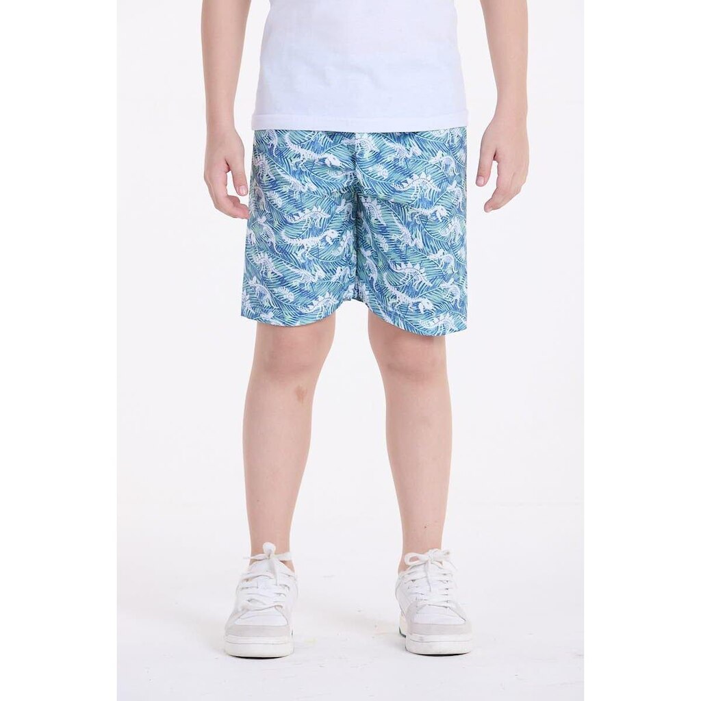Bermuda Infantil Tactel Dinos Verde