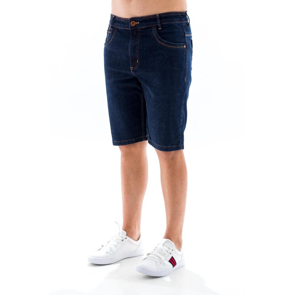 Bermuda Jeans Masculina Slim com Pence no Bolso