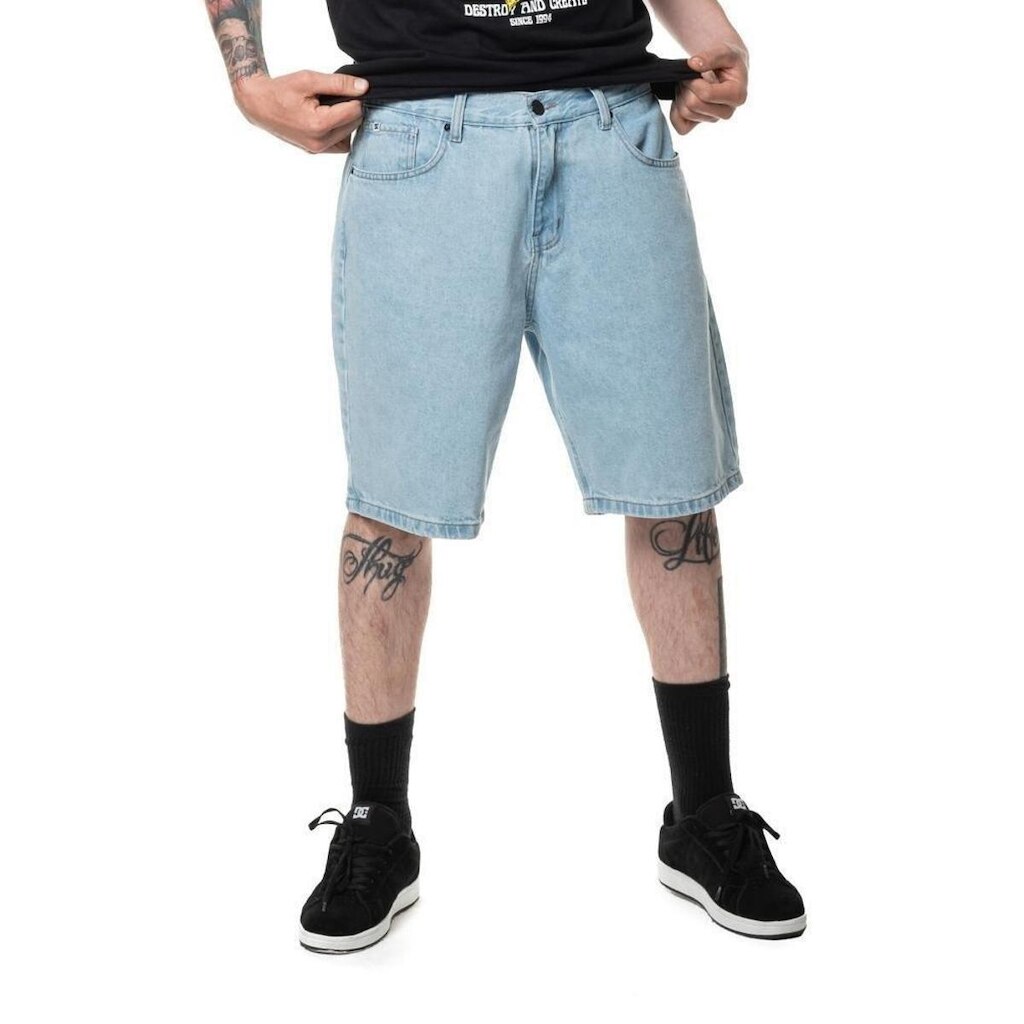BERMUDA JEANS WORKER BAGGY SHORT BLUE - AZUL CLARO - 46