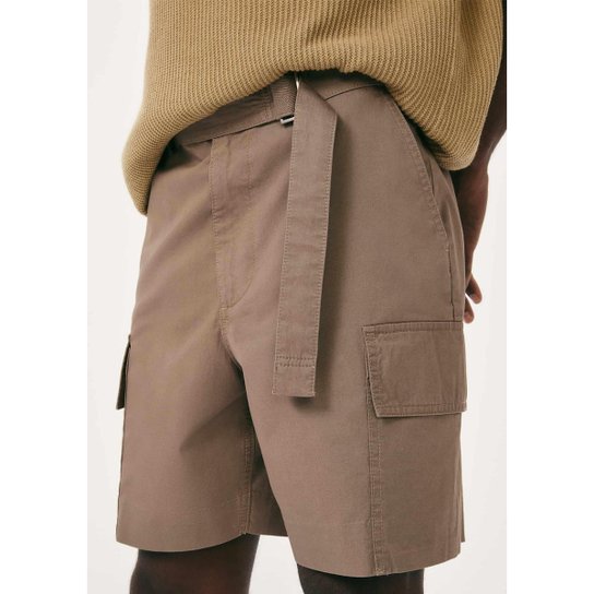Bermuda Masculina Cargo Em Algodão