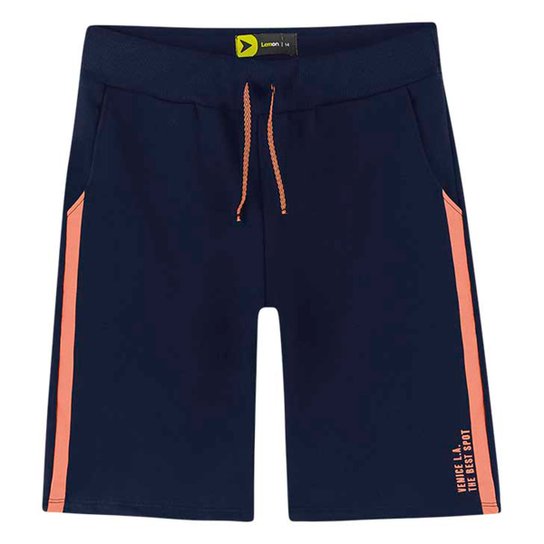 Bermuda Moletinho Infantil Lemon Litra Neon Masculina - Marinho Menor preço em Bermuda Moletinho Infantil Lemon Litra Neon Masculina - Marinho
