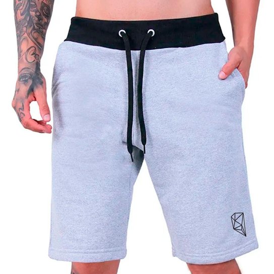 Bermuda Moletom Grande Calção Plus Size Pre Historic Treino Musculação