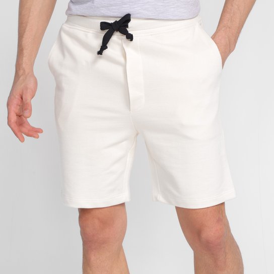Bermuda Moletom Hering Básica Masculina - Off White Menor preço em Bermuda Moletom Hering Básica Masculina - Off White