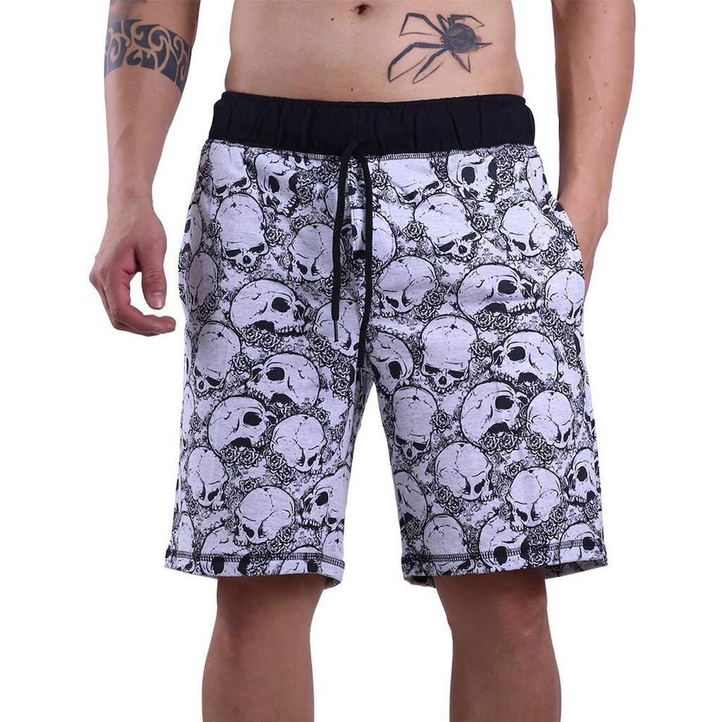 Bermuda MXD Conceito Moletom Slim Fit Caveiras Enterradas Masculina