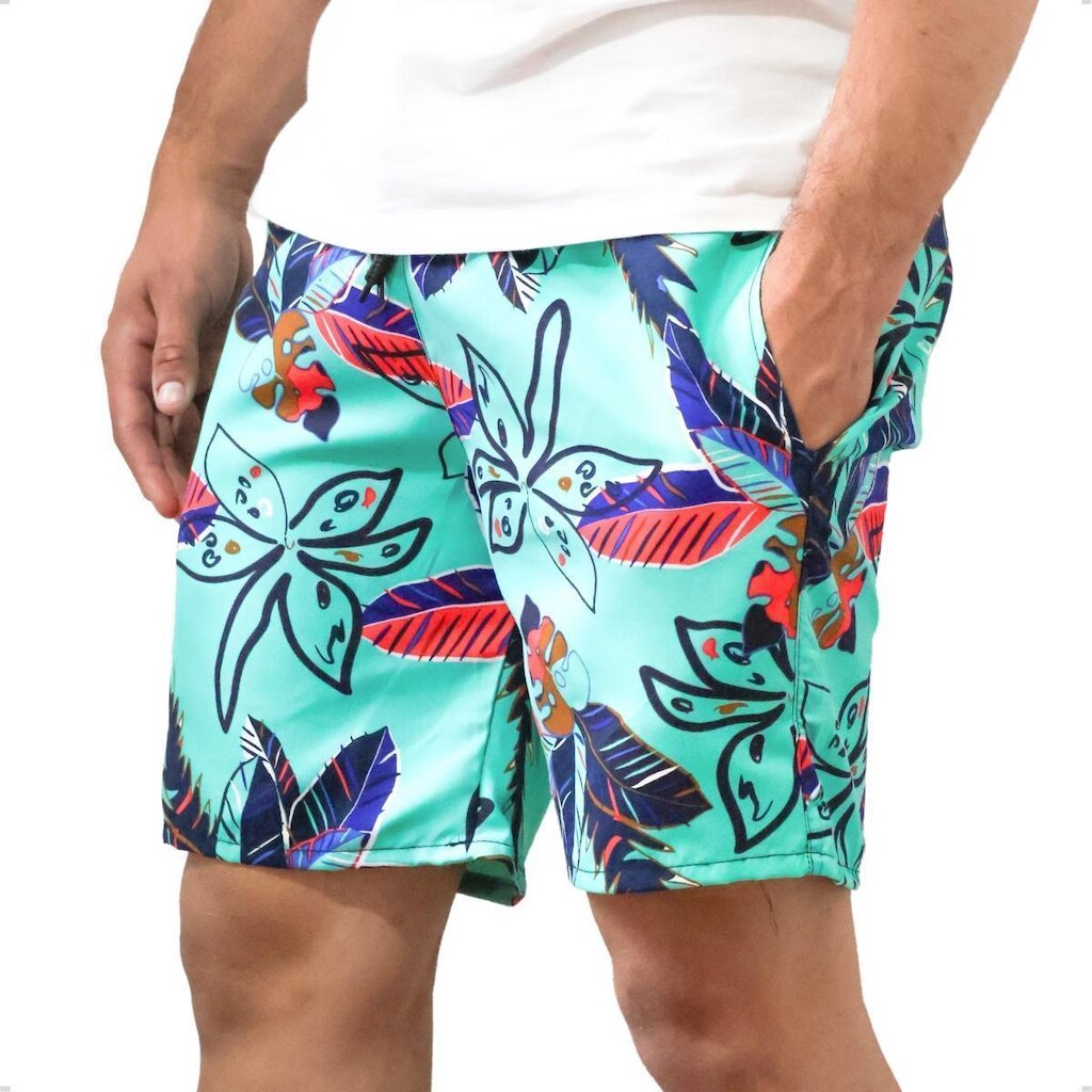 Bermuda Praia Masculina Short Mauricinho Tactel Estampado