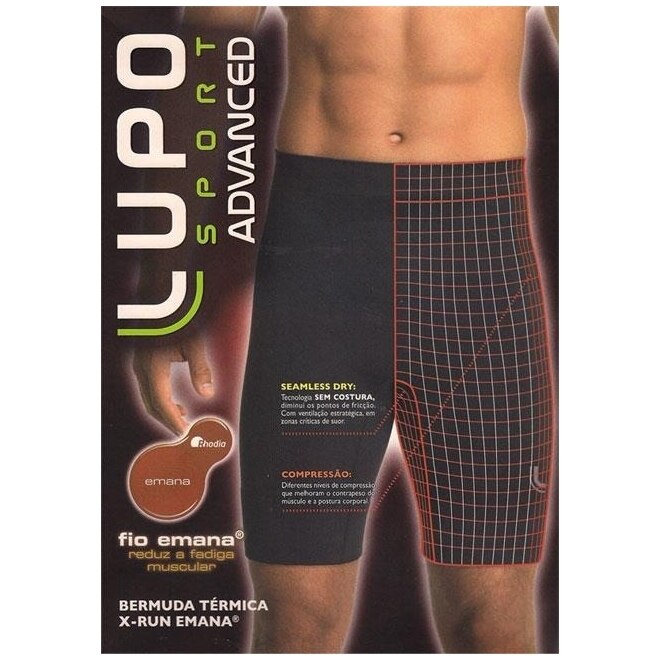 Bermuda Térmica X-Run Emana Lupo - 70602 - Preta - M