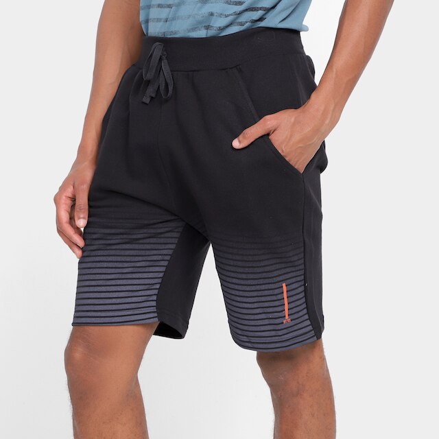 Menor preço em Bermuda Ultimato Listras Degradê Masculina - Preto