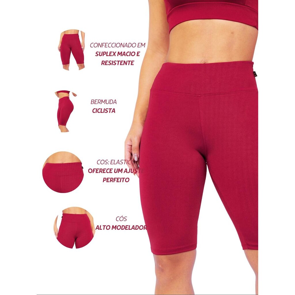 Bermudas Fitness Suplex Feminina Cintura Alta Academia Pronta Entrega