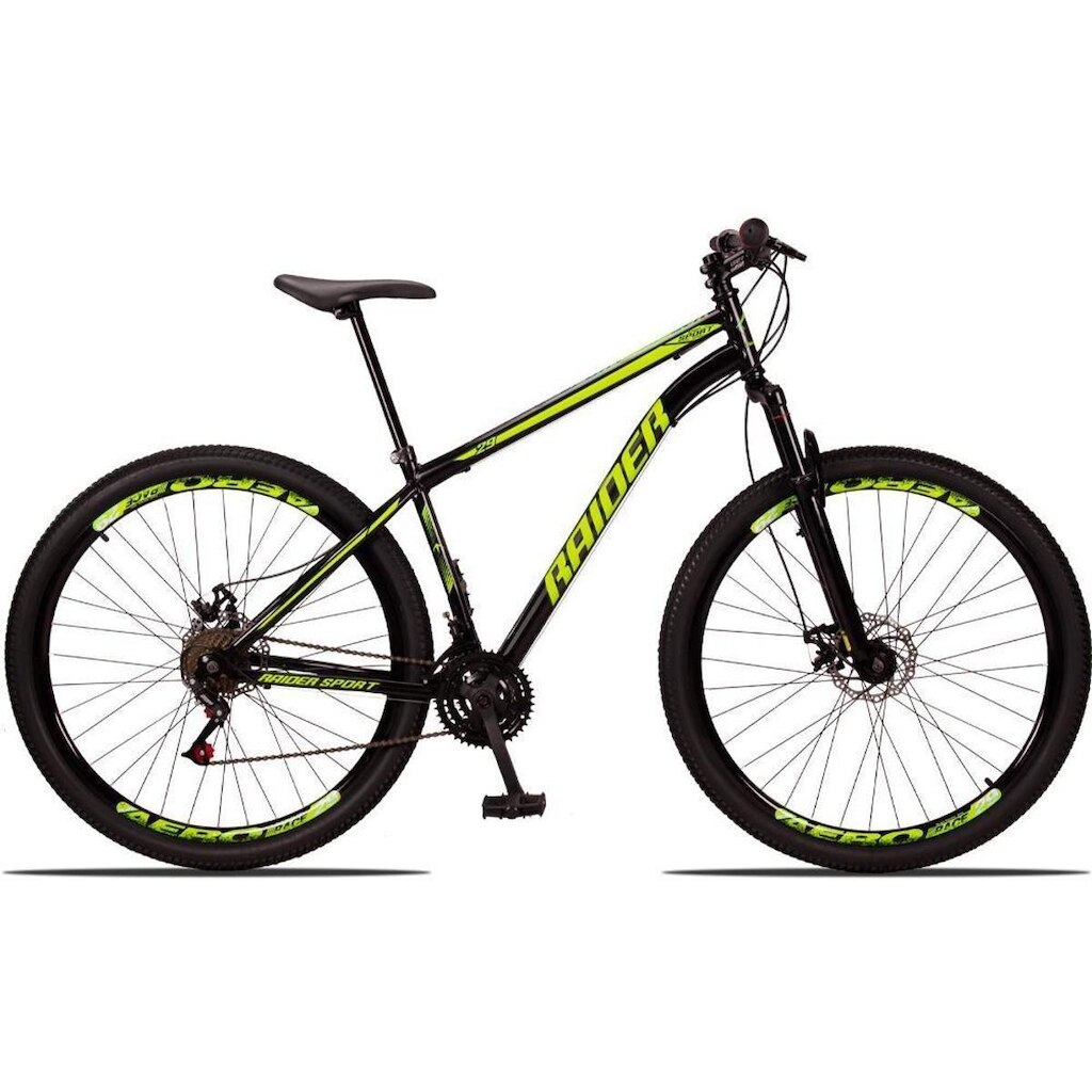 Bicicleta 29 Raider Sport Aço 21 Marchas Freio a Disco com Suspensão