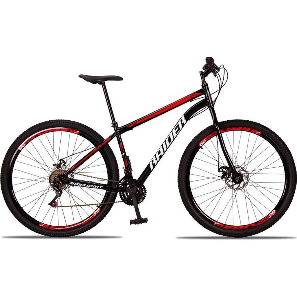 Bicicleta 29 Raider Sport Aço 21 Marchas Freio a Disco