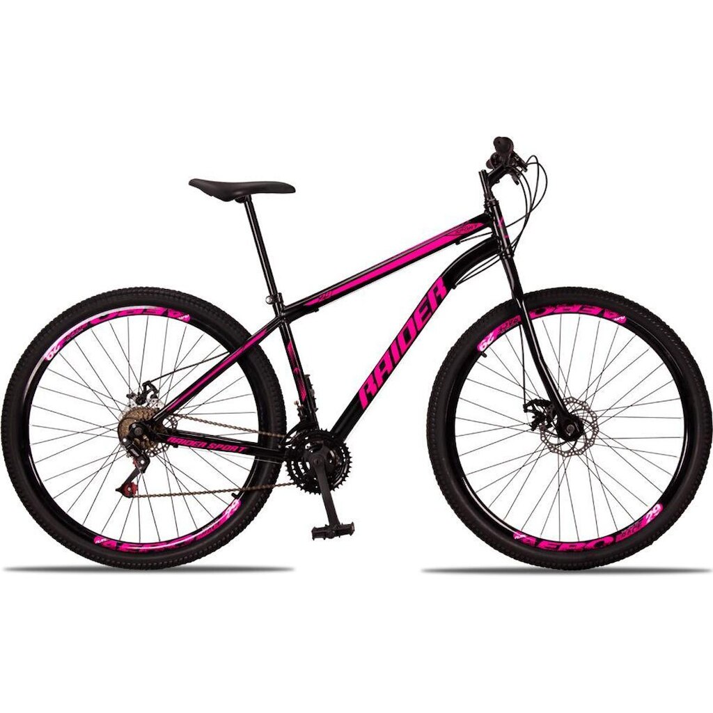 Bicicleta 29 Raider Sport Aço 21 Marchas Freio a Disco