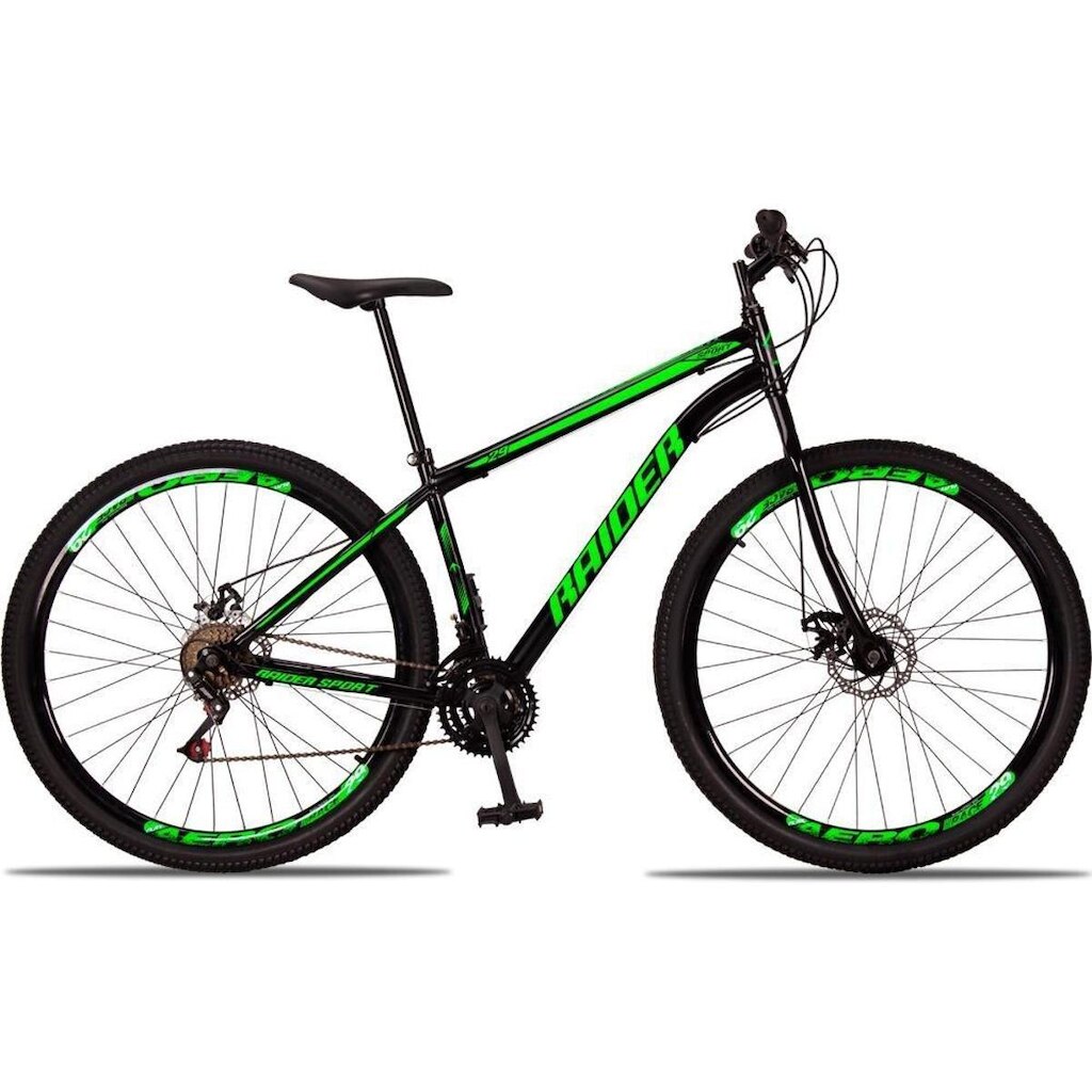 Bicicleta 29 Raider Sport Aço 21 Marchas Freio a Disco