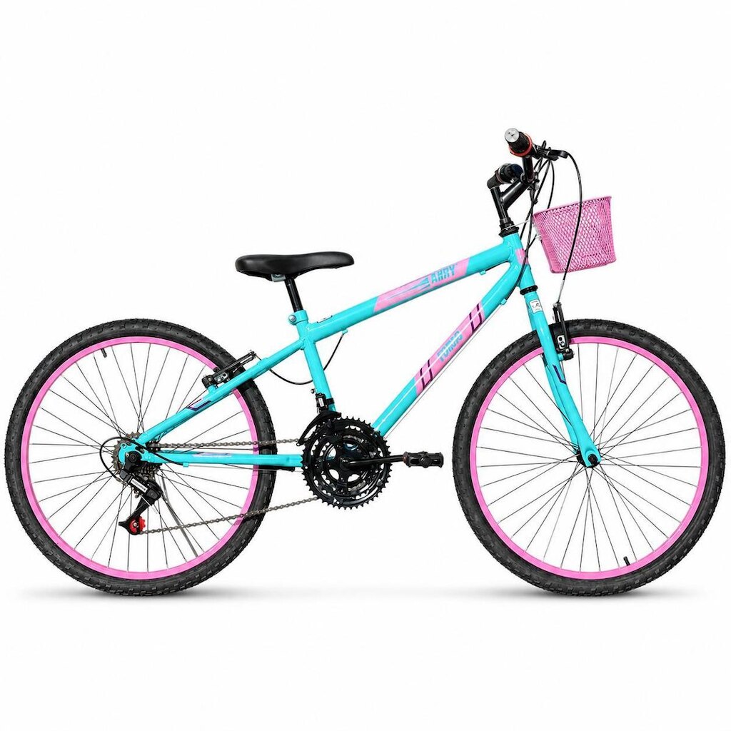 Bicicleta Aro 24 C/cestinha Forss Anny 18 Marchas Violeta