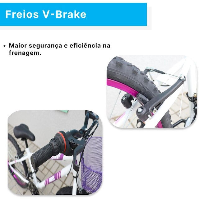 Bicicleta Aro 24 C/cestinha Forss Anny 18 Marchas