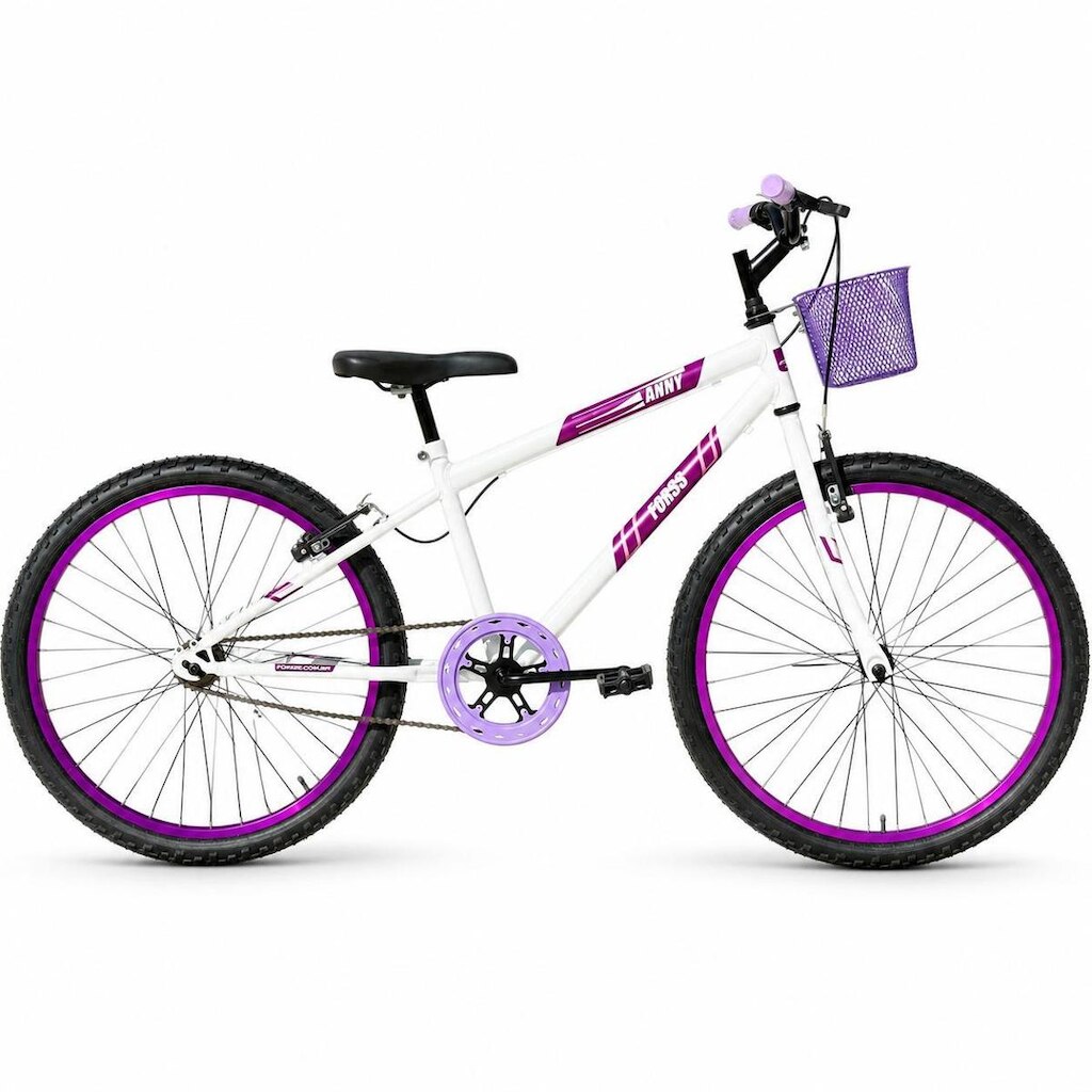 Bicicleta Aro 24 Forss Anny C/ Cesta S/ Marcha - Rosa