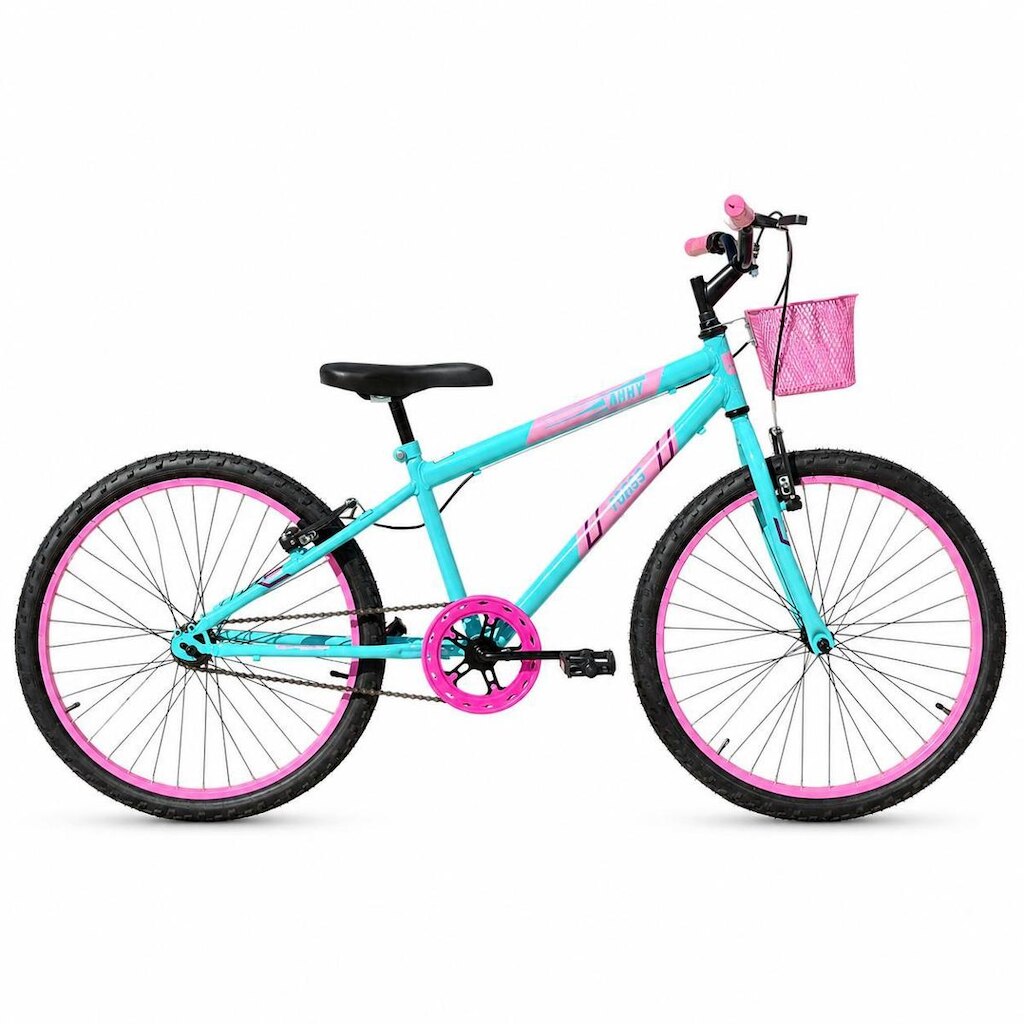 Bicicleta Aro 24 Forss Anny C/ Cesta S/ Marcha - Rosa