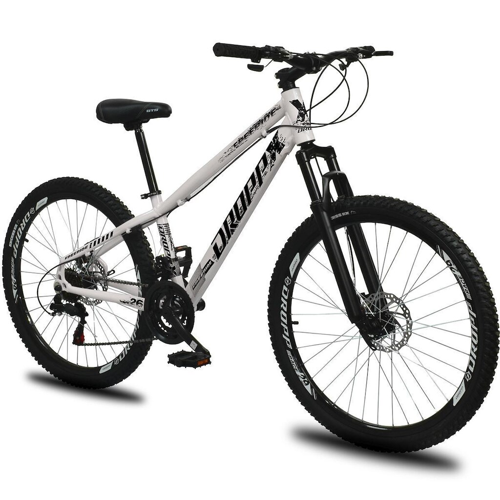 Bicicleta aro 26 Dropp Freeride Alumínio 21 Marchas Freios a disco supensão