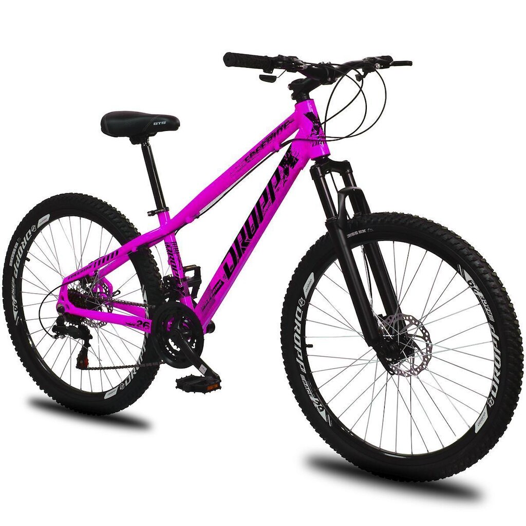 Bicicleta aro 26 Dropp Freeride Alumínio 21 Marchas Freios a disco supensão