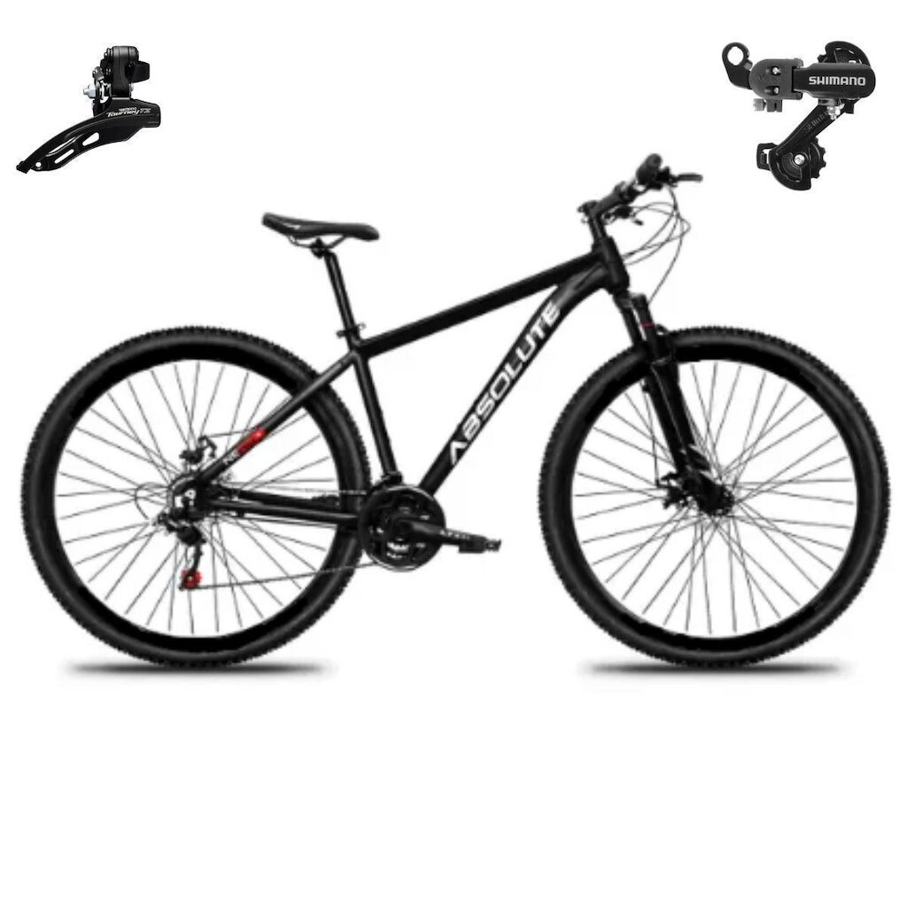 Bicicleta Aro 29 Absolute Nero 5 21 Marchas Mtb Indexada Alumínio Suspensão 80mm Cambios Shimano