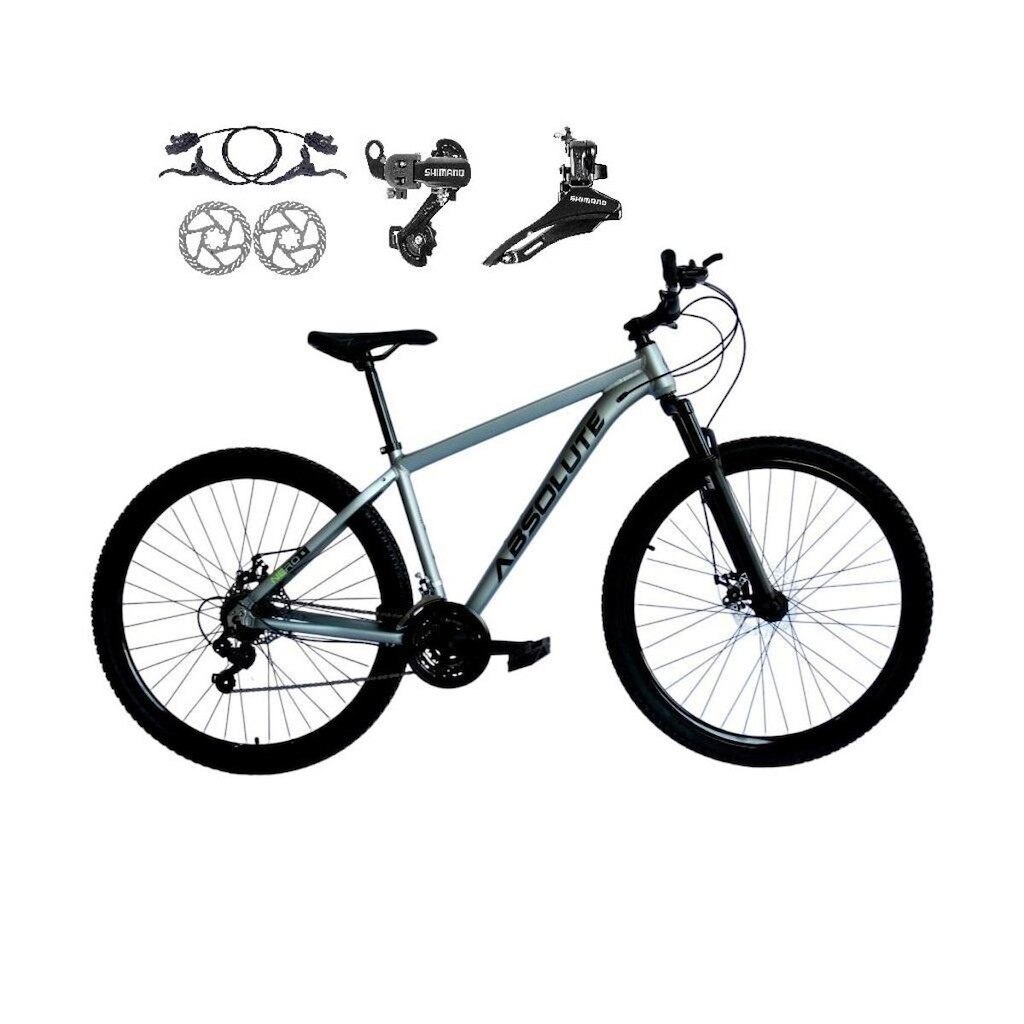 Bicicleta Aro 29 Absolute Nero 5 21v Câmbios Shimano Tz Freio a Disco Hidráulico Suspensão Diant.