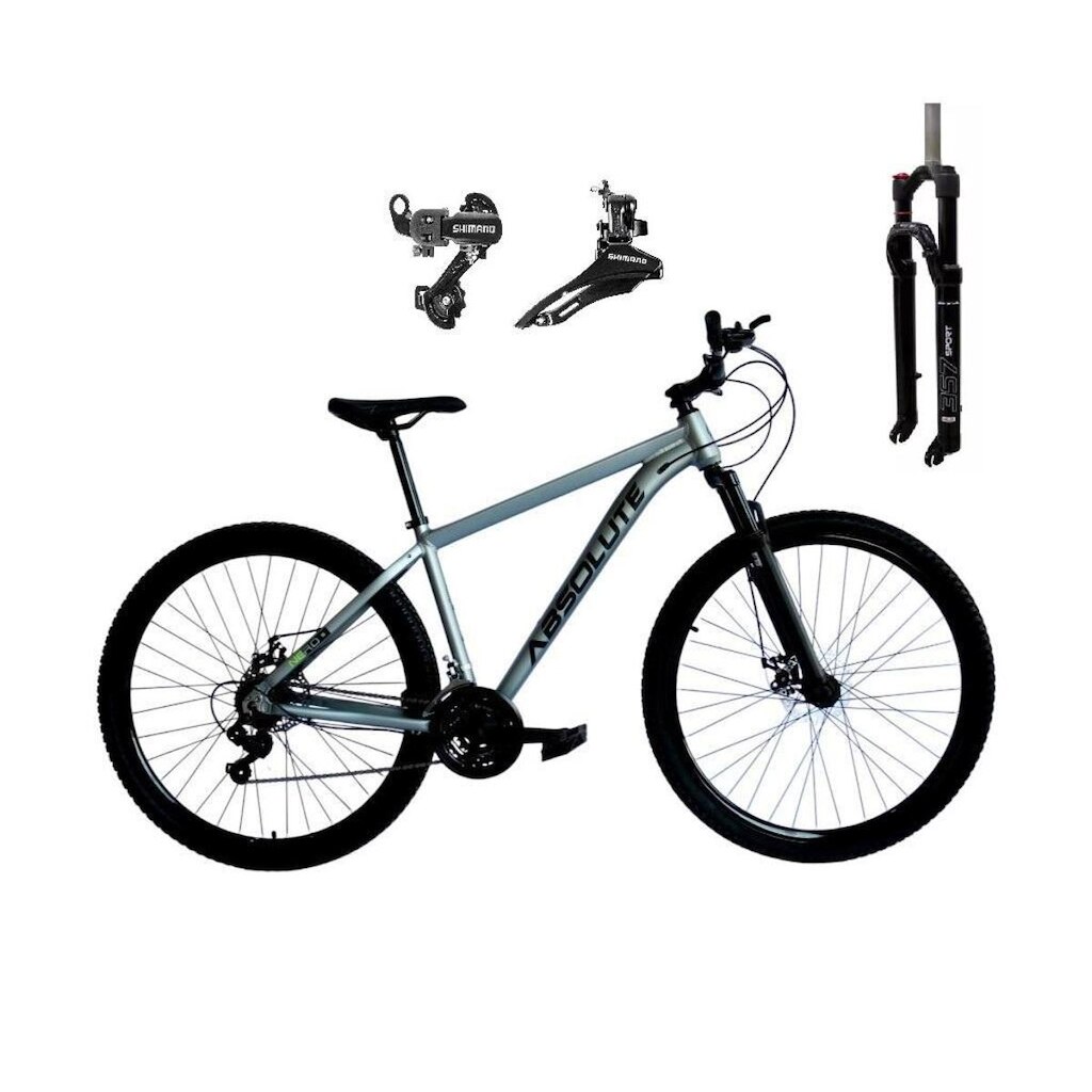 Bicicleta Aro 29 Absolute Nero 5 Alumínio 24v Câmbios Shimano Suspensão com Trava no Ombro