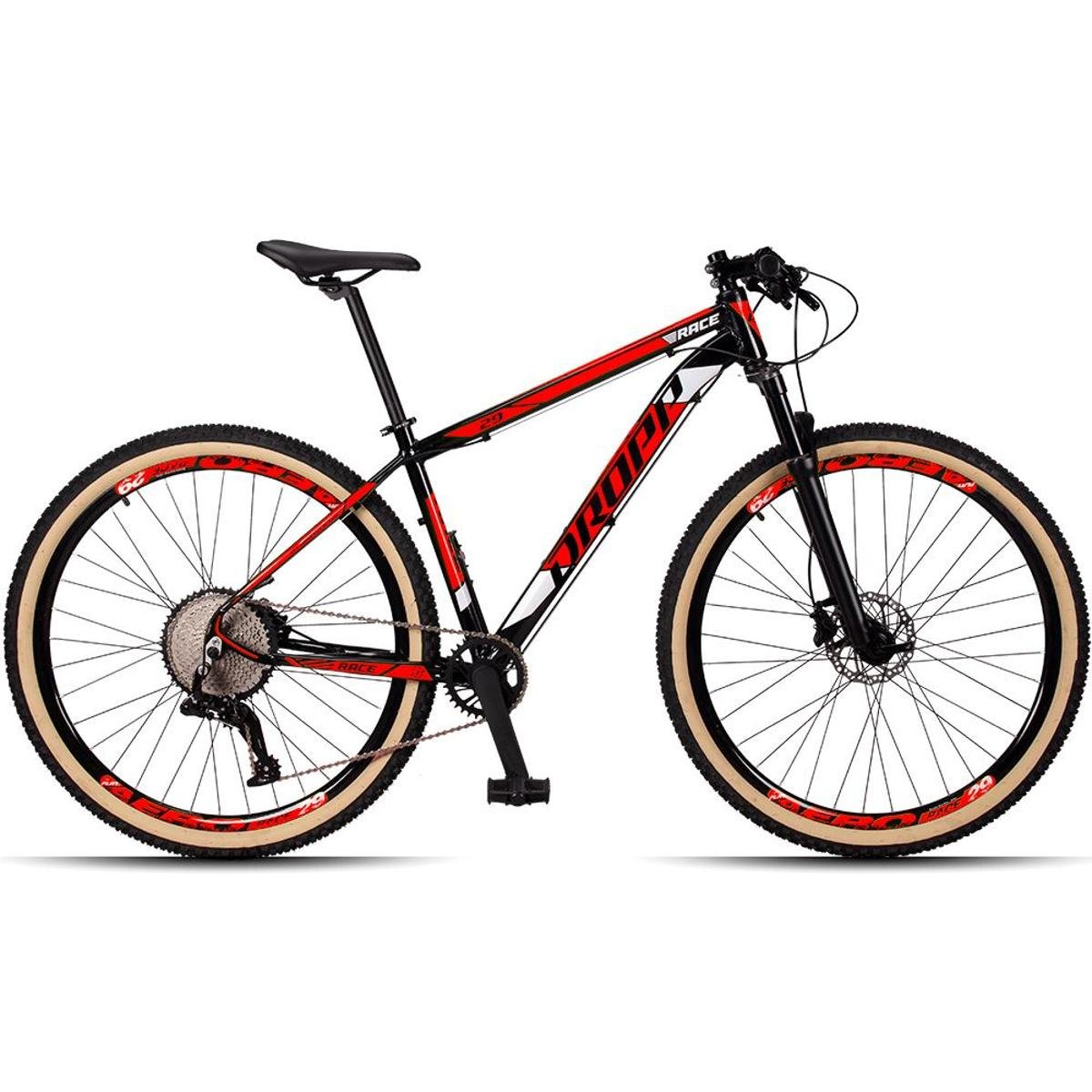 Bicicleta aro 29 dropp race 12 vel freio hidráulico Suspensão com Trava no Guidão