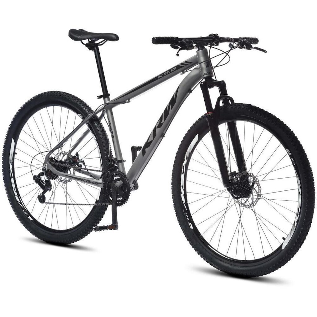 Bicicleta Aro 29 KRW Alumínio Shimano TZ 21 Velocidades Freio a Disco Suspensão dianteira SH21