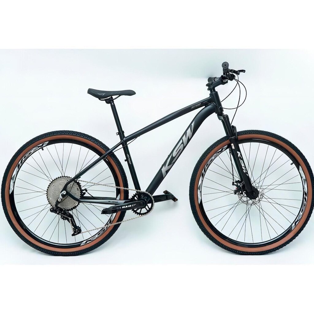 Bicicleta Aro 29 Ksw XLT 12v Alumínio K7 11x50 Kit 1x12v Pedivela Single Freio a Disco Mecânico