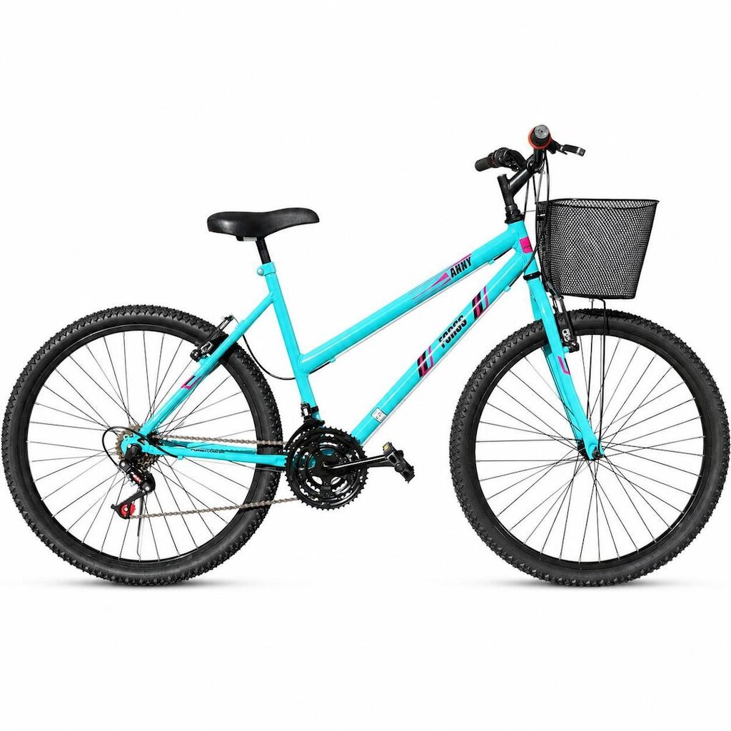 Bicicleta Feminina Aro 26 Passeio 18 Marchas Com Cestinha