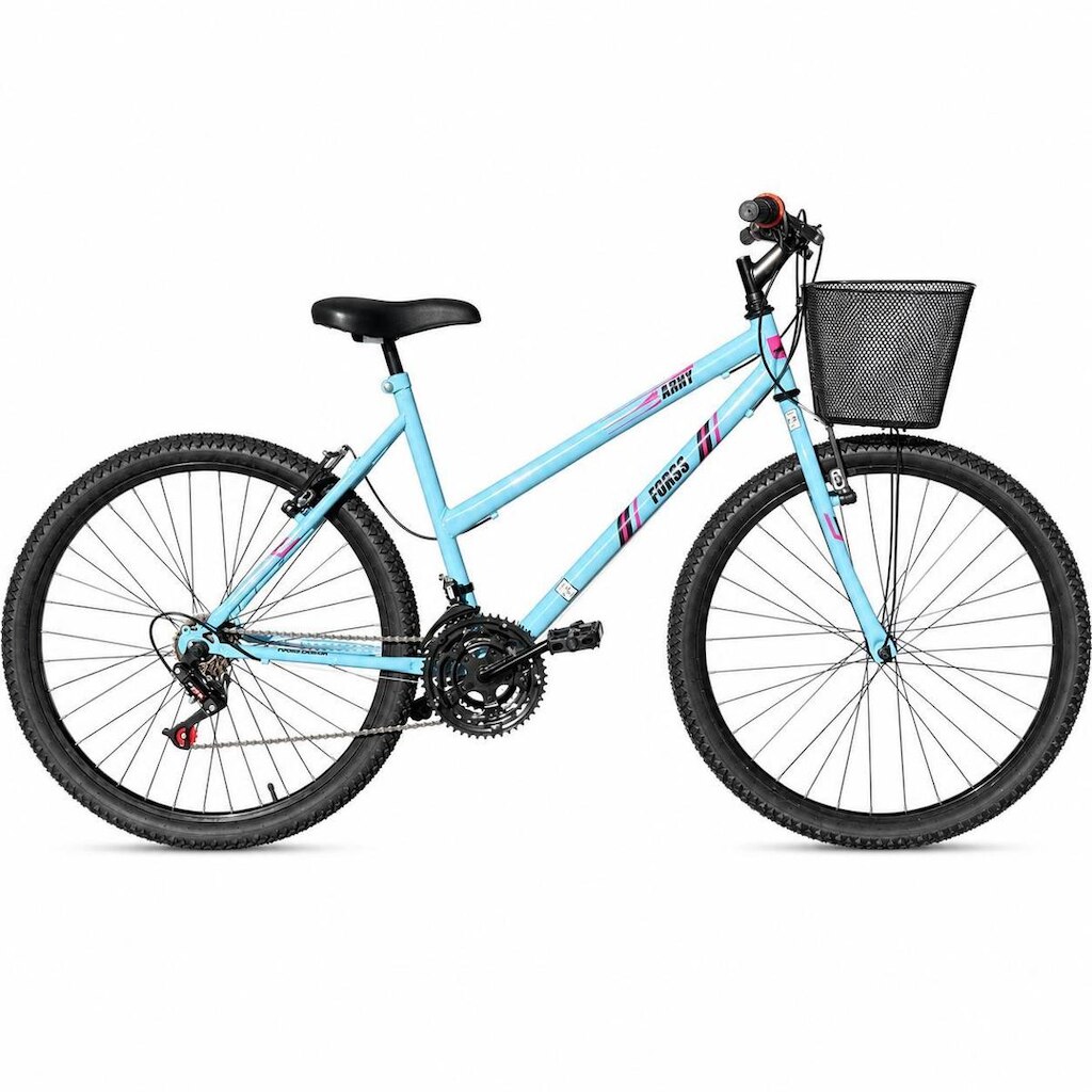 Bicicleta Passeio Anny Aro 26 C/cestinha 18 Vel. Turquesa