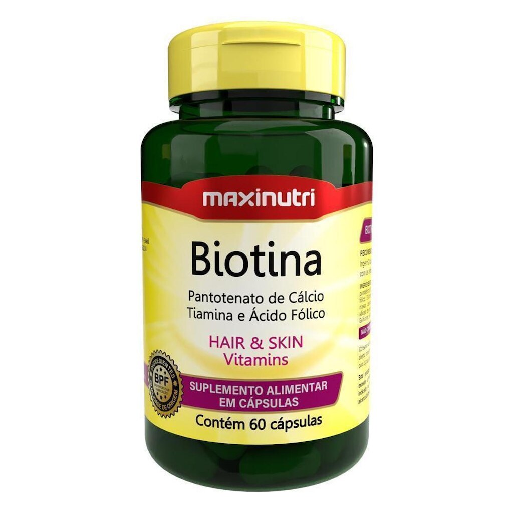 Biotina Cabelo Unhas e Vitaminas + Acido folico 60 Capsulas