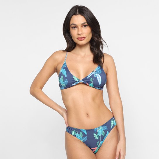 Biquíni Cortininha Empina Bumbum República do Sol Folhagens Feminino - Azul Menor preço em Biquíni Cortininha Empina Bumbum República do Sol Folhagens Feminino - Azul