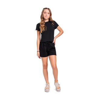 Blusa Baby Look Básica em Cotton Juvenil Gloss