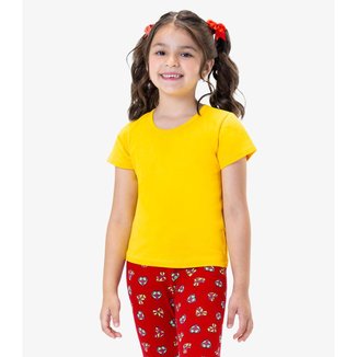 Blusa Básica Infantil Feminina Rovitex Kids Amarelo