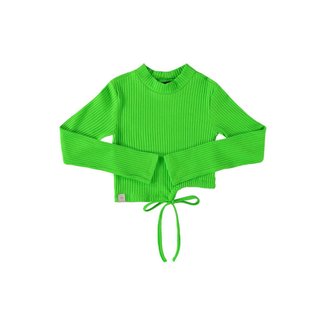 Blusa Cropped Básica em Ribana Canelada Juvenil Gloss