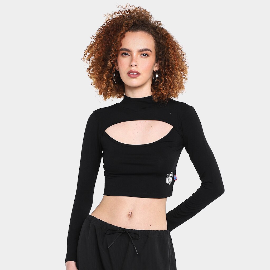 Blusa Cropped Manga Longa Approve X NFL Feminina