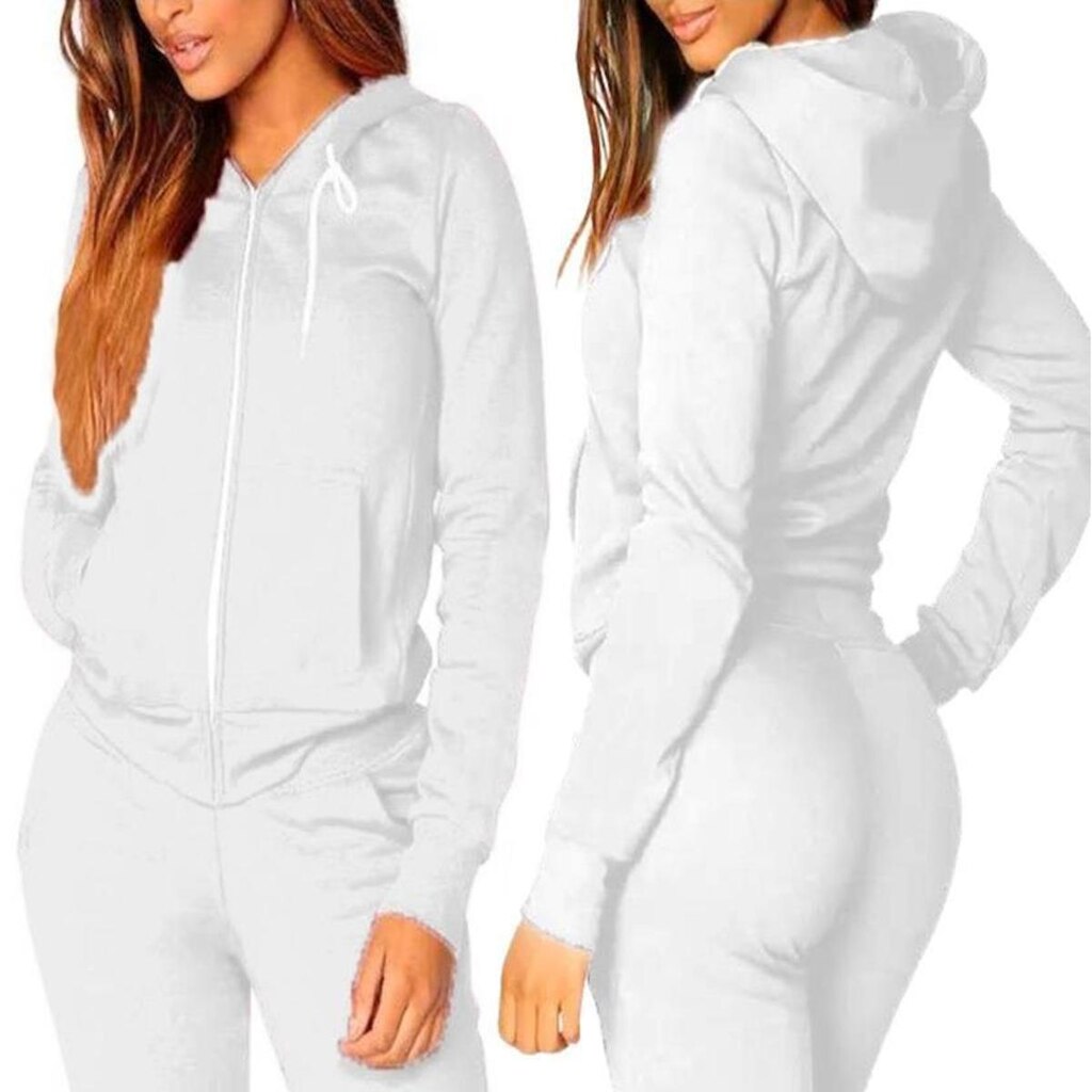 Blusa De Frio Feminina Moletom Com Capuz e Zíper