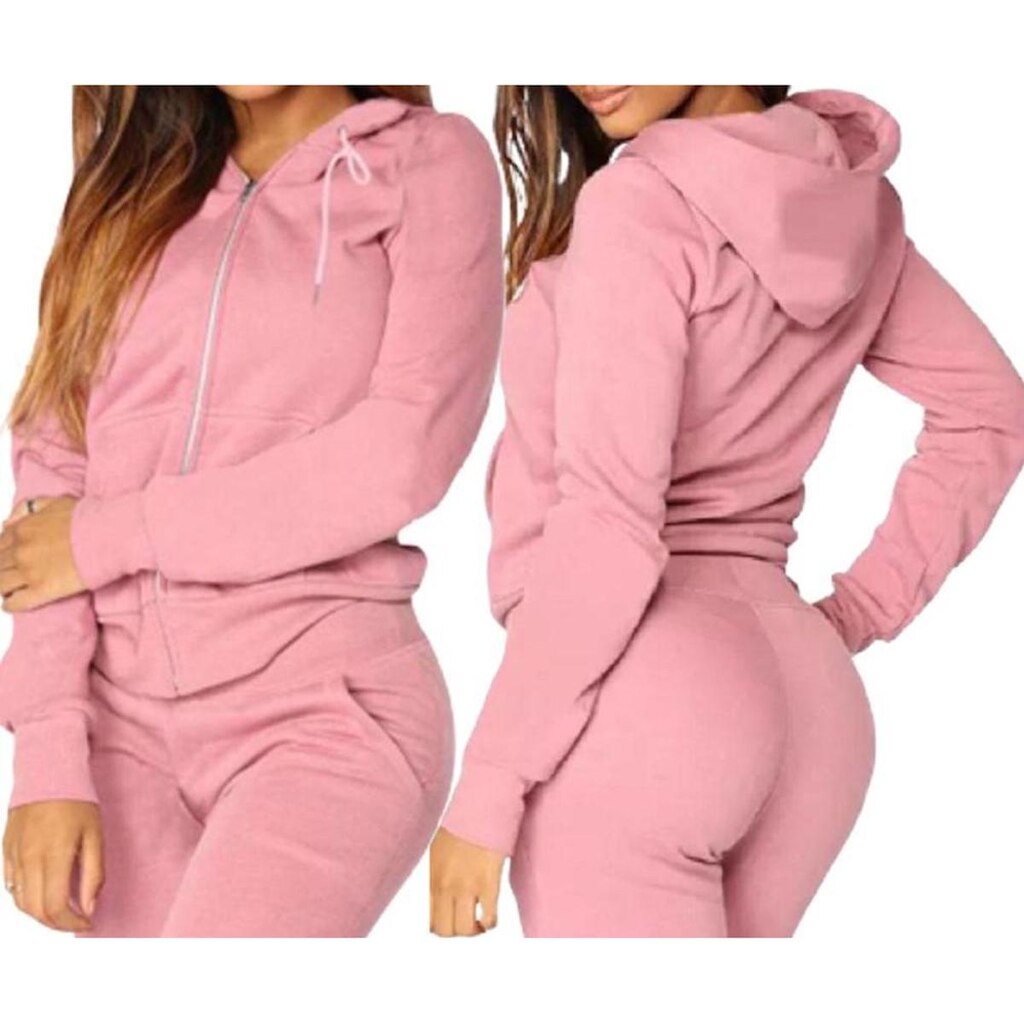 Blusa De Frio Feminina Moletom Com Capuz e Zíper