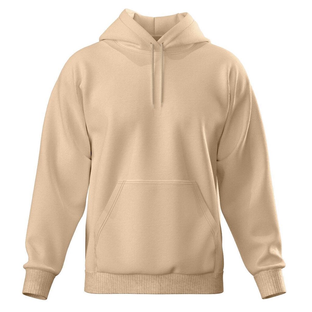 Blusa de Frio Moletom Canguru Com Capuz Masculino Liso Casual
