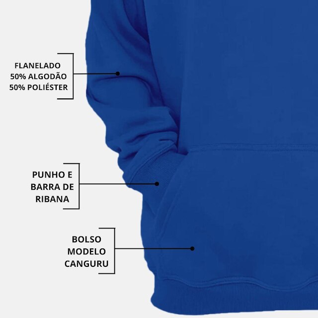 Blusa de Moletom Flanelada Canguru Com Capuz Laranja